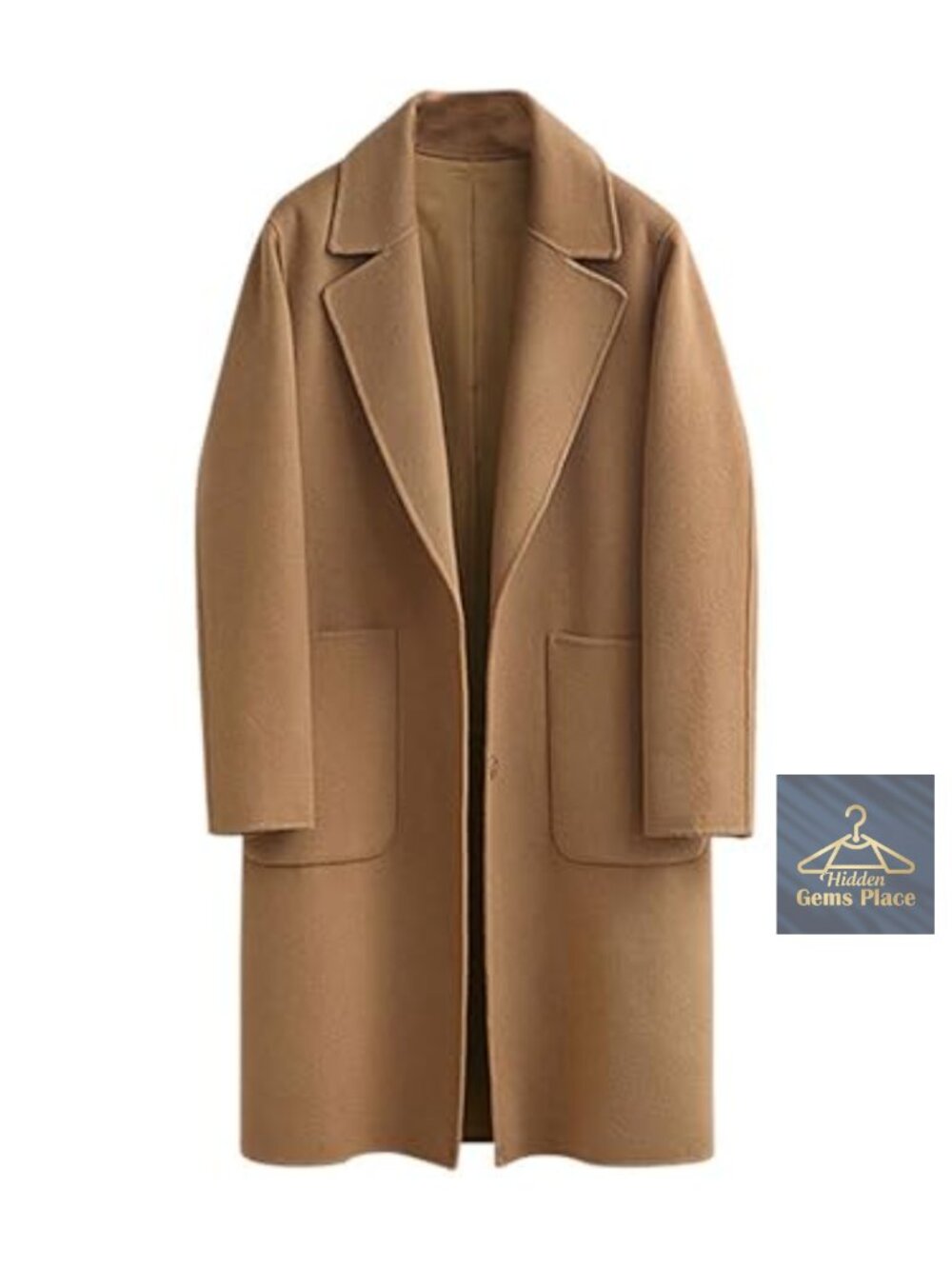 Womens Wool Blend Overcoat Notch Lapel Long Trench Pea Coat